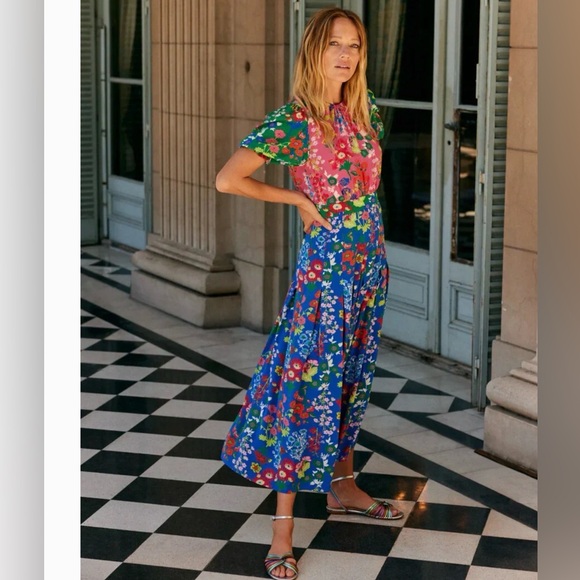 Colorful Floral Tea Dress - Picture 2 of 8